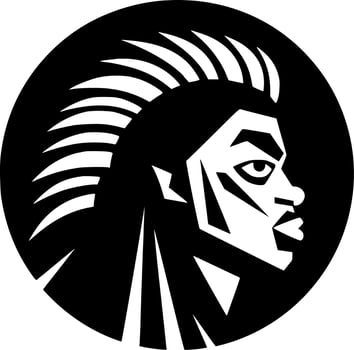 African - Black and White Isolated Icon - Vector illustration