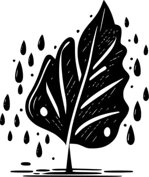 Autumn, Black and White Vector illustration