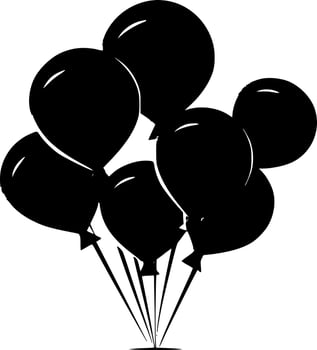 Balloons, Minimalist and Simple Silhouette - Vector illustration