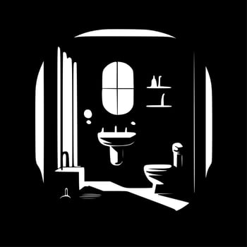 Bathroom, Minimalist and Simple Silhouette - Vector illustration
