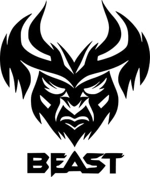 Beast, Black and White Vector illustration