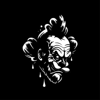 Clown, Minimalist and Simple Silhouette - Vector illustration