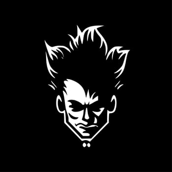 Clown, Black and White Vector illustration