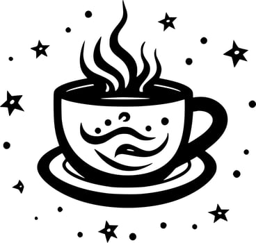 Coffee, Black and White Vector illustration