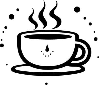 Coffee, Black and White Vector illustration