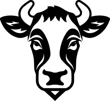 Cow, Black and White Vector illustration
