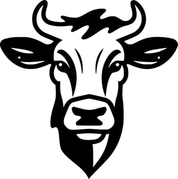 Cow - Minimalist and Flat Logo - Vector illustration