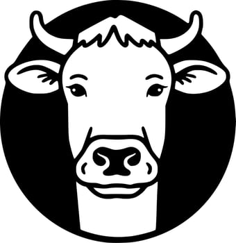 Cow, Minimalist and Simple Silhouette - Vector illustration