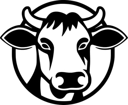 Cow, Black and White Vector illustration