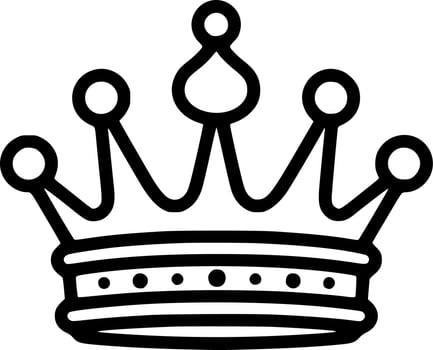 Crown - Black and White Isolated Icon - Vector illustration