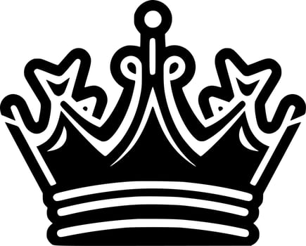 Crown, Black and White Vector illustration