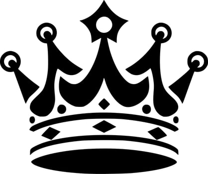 Crown - Black and White Isolated Icon - Vector illustration