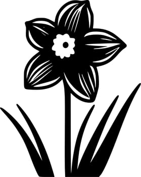 Daffodil, Black and White Vector illustration