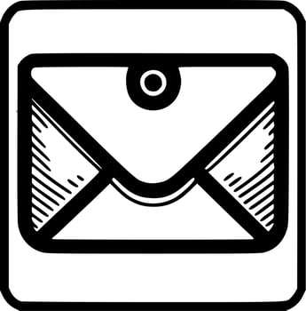 Envelope, Black and White Vector illustration