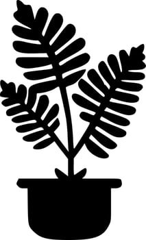 Plant - Black and White Isolated Icon - Vector illustration