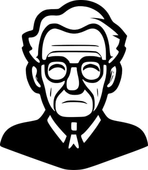 Senior - Black and White Isolated Icon - Vector illustration