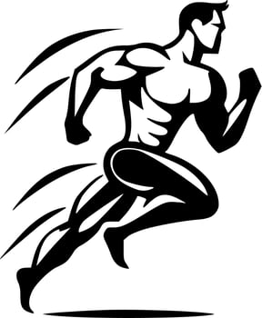 Sport, Black and White Vector illustration