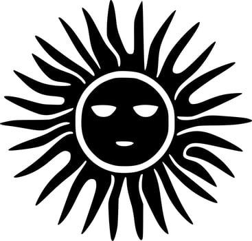 Sun, Minimalist and Simple Silhouette - Vector illustration
