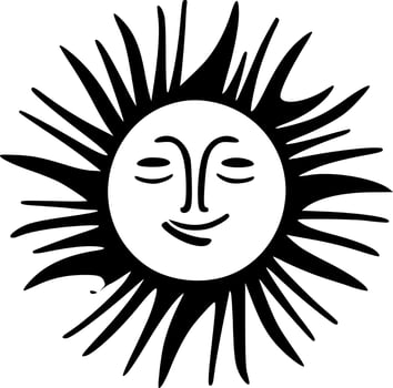 Sun, Minimalist and Simple Silhouette - Vector illustration