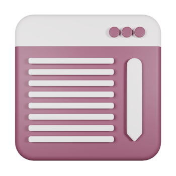 3d icon blog isolated on transparent background png