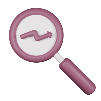 3d icon market research isolated on transparent background png
