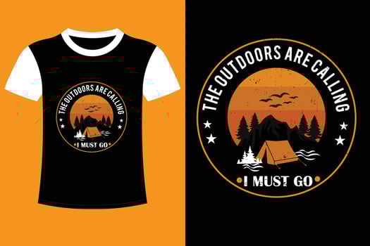 Camping, Mountain, Outdoor T-shirt Design. vector