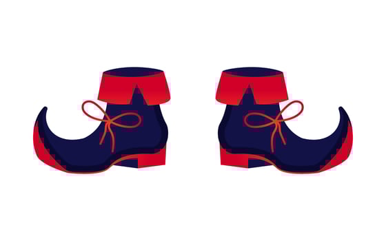 Witch magic shoes, vector illustration
