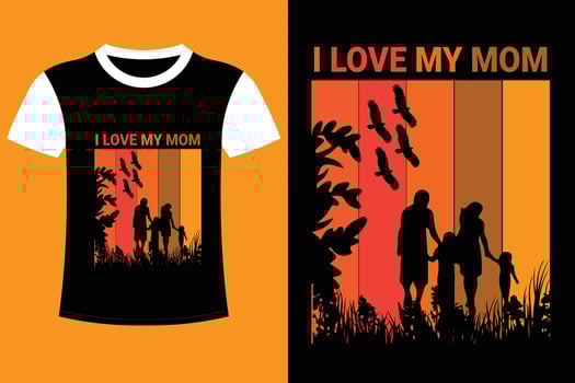 Mom day t shirt design. vector