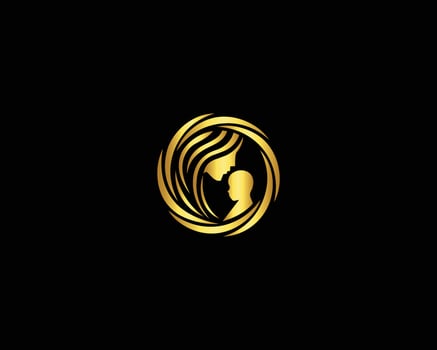 Mother and Baby Symbol Logo. Mom and Baby Silhouette. Vector Illustration Template.