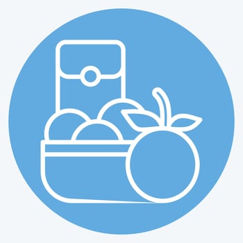 Icon Tangerine. related to Chinese New Year symbol. blue eyes style. simple design editable vector
