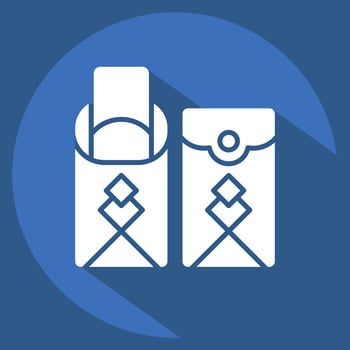Icon Angpao. related to Chinese New Year symbol. long shadow style. simple design editable vector