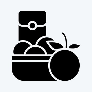 Icon Tangerine. related to Chinese New Year symbol. glyph style. simple design editable vector