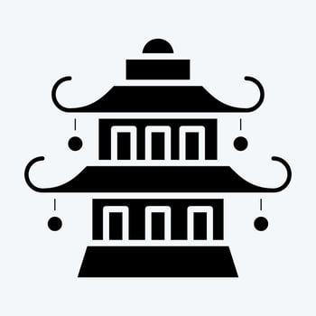 Icon Pagoda. related to Chinese New Year symbol. glyph style. simple design editable vector