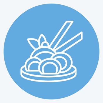 Icon Chinese Noodle. related to Chinese New Year symbol. blue eyes style. simple design editable vector
