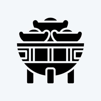 Icon Bowl. related to Chinese New Year symbol. glyph style. simple design editable vector