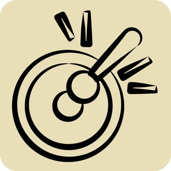 Icon Gong. related to Chinese New Year symbol. hand drawn style. simple design editable vector