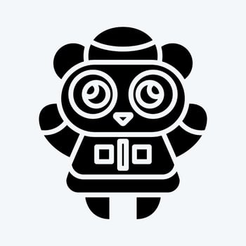 Icon Panda. related to Chinese New Year symbol. glyph style. simple design editable vector