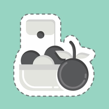 Sticker line cut Tangerine. related to Chinese New Year symbol. simple design editable vector