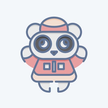 Icon Panda. related to Chinese New Year symbol. doodle style. simple design editable vector