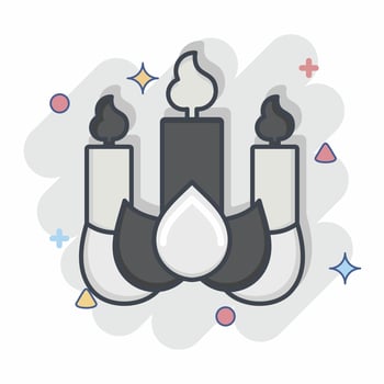 Icon Candle. related to Chinese New Year symbol. comic style. simple design editable vector