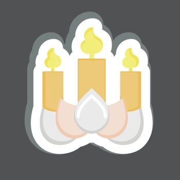 Sticker Candle. related to Chinese New Year symbol. simple design editable vector