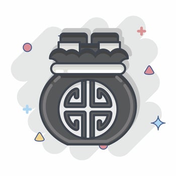 Icon Money Bag. related to Chinese New Year symbol. comic style. simple design editable vector
