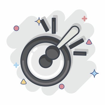 Icon Gong. related to Chinese New Year symbol. comic style. simple design editable vector