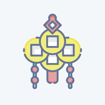 Icon Amulet. related to Chinese New Year symbol. doodle style. simple design editable vector