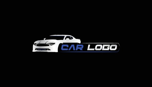car logo with sports car outline for detail, luxury, escort, garage and rental service logo vector