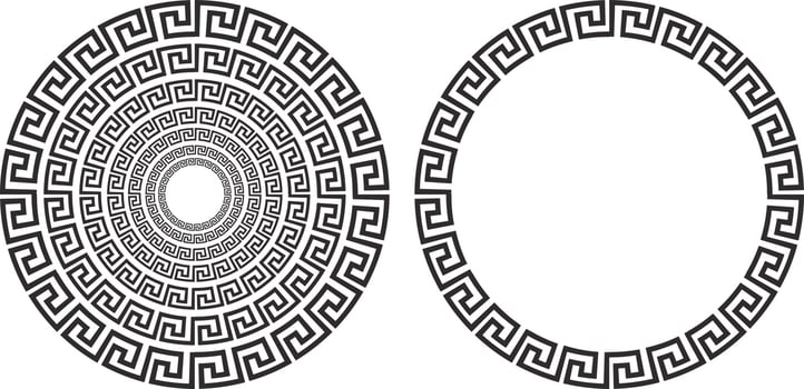 black and white circular circle shape vector ornament