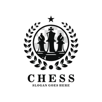 Chess logo design vector illustration