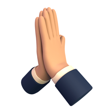Creative Collection of 3D Prayer Hands Icons for Your Designs png