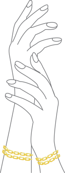 Chain bracelet on hand model png