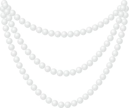 White pearl necklace PNG